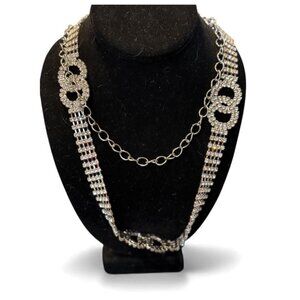 Vintage Austrian Crystal Rhinestone Draped Necklace or belt